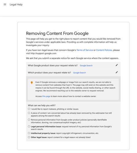 Removing Content From Google Search.